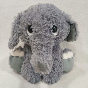 Toy Factory Ellie The Elephant Plush Gray Stuffed Animal Toy 12" Fuzzy Seated